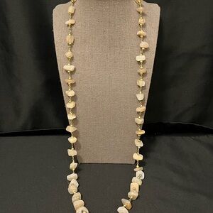 Vintage Light Pink Polished Rock Beaded Necklace